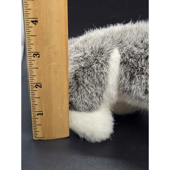 Vtg GUND 1993 Husky w/ Plaid Bow 6” Mini Stuffed Animal Plush Dog W/ Tag Puppy - Picture 7 of 14